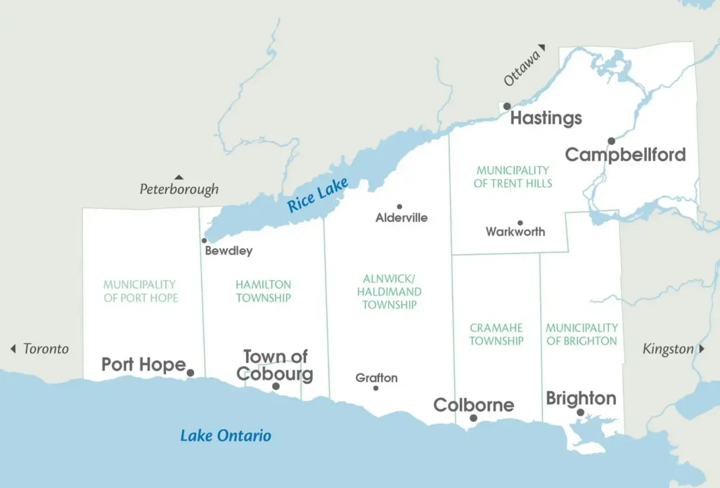 Map of Northumberland County