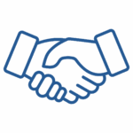 Icon of two hands shaking. 